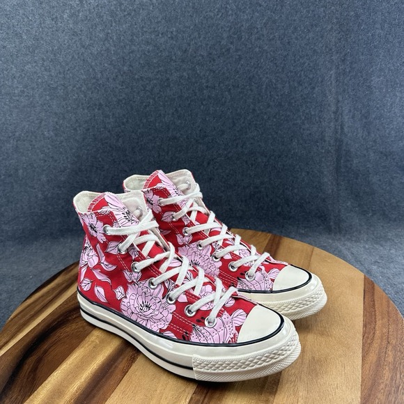CONVERSE Chuck Taylor 70 Vintage Floral Hi Top Sneaker 568373C University Red 7 - Picture 2 of 10